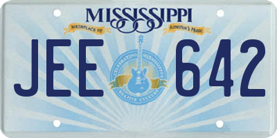 MS license plate JEE642
