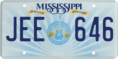 MS license plate JEE646