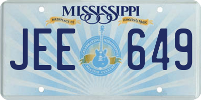 MS license plate JEE649