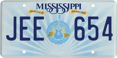 MS license plate JEE654