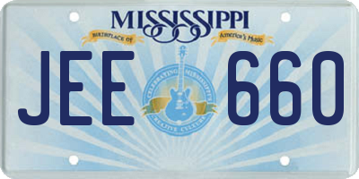 MS license plate JEE660