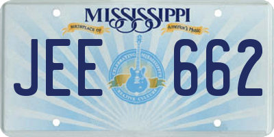 MS license plate JEE662