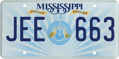 MS license plate JEE663