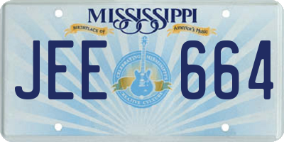 MS license plate JEE664