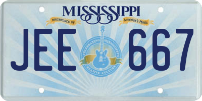 MS license plate JEE667