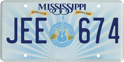 MS license plate JEE674