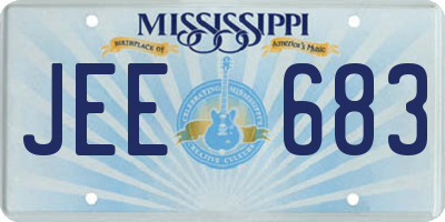 MS license plate JEE683