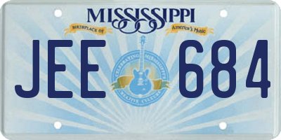 MS license plate JEE684