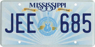 MS license plate JEE685