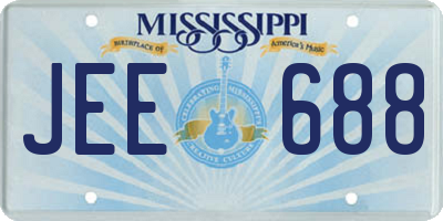 MS license plate JEE688