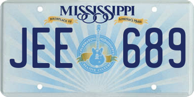 MS license plate JEE689