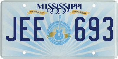 MS license plate JEE693