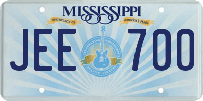 MS license plate JEE700