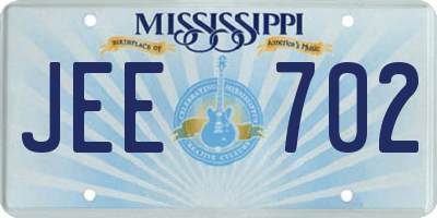 MS license plate JEE702