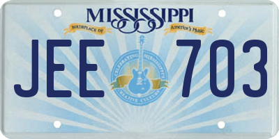 MS license plate JEE703