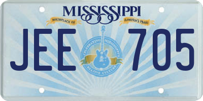 MS license plate JEE705
