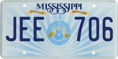 MS license plate JEE706