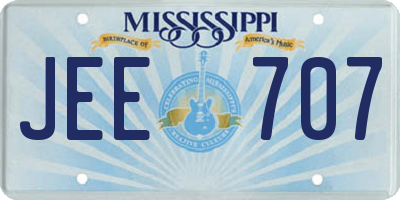 MS license plate JEE707