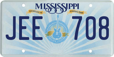 MS license plate JEE708