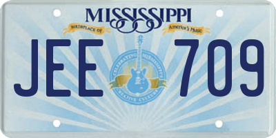 MS license plate JEE709