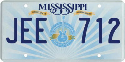 MS license plate JEE712