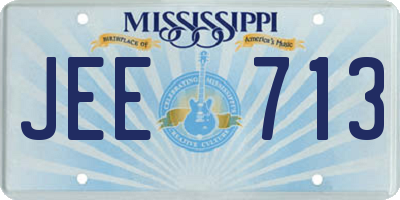 MS license plate JEE713