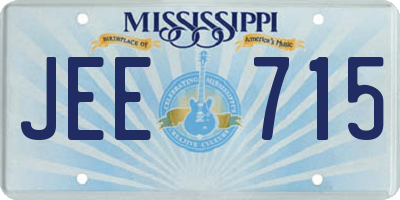 MS license plate JEE715