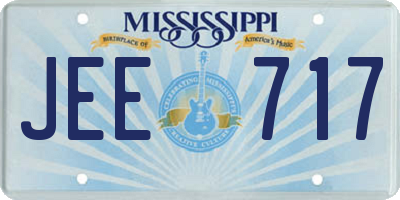 MS license plate JEE717