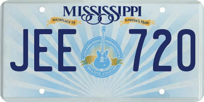 MS license plate JEE720