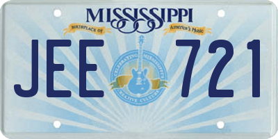 MS license plate JEE721