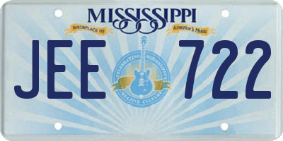 MS license plate JEE722