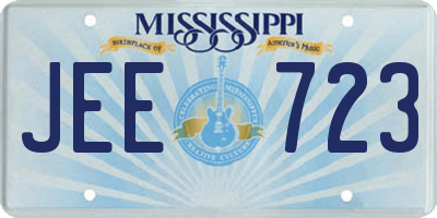 MS license plate JEE723