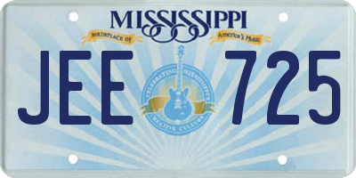 MS license plate JEE725