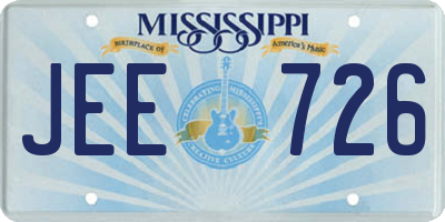 MS license plate JEE726