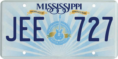 MS license plate JEE727