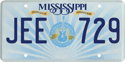 MS license plate JEE729