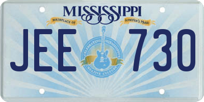 MS license plate JEE730