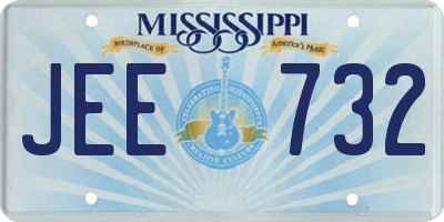 MS license plate JEE732