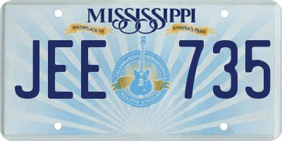 MS license plate JEE735