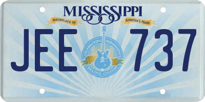 MS license plate JEE737