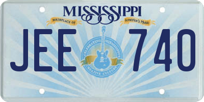 MS license plate JEE740