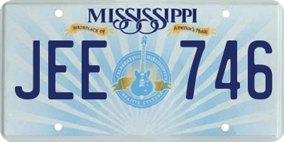 MS license plate JEE746