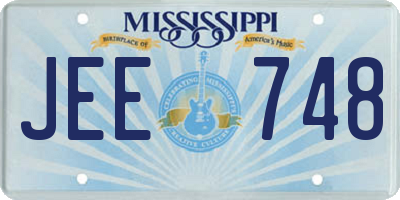 MS license plate JEE748