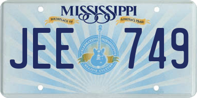 MS license plate JEE749