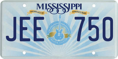MS license plate JEE750