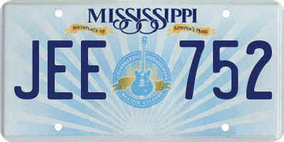 MS license plate JEE752