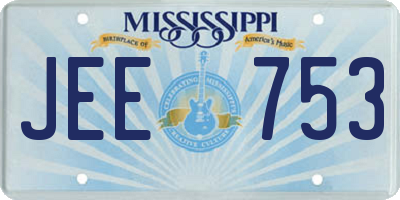 MS license plate JEE753