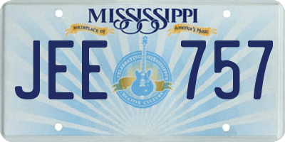 MS license plate JEE757