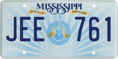 MS license plate JEE761