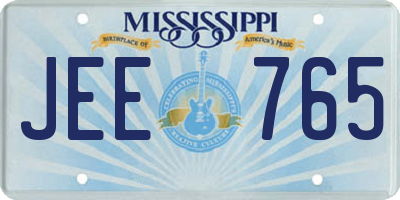 MS license plate JEE765